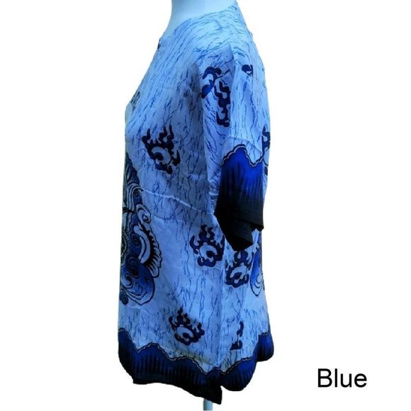 NEW! Bali Beach Summer Tshirt 100% Cotton - Blue Barong - Picture 2 of 3